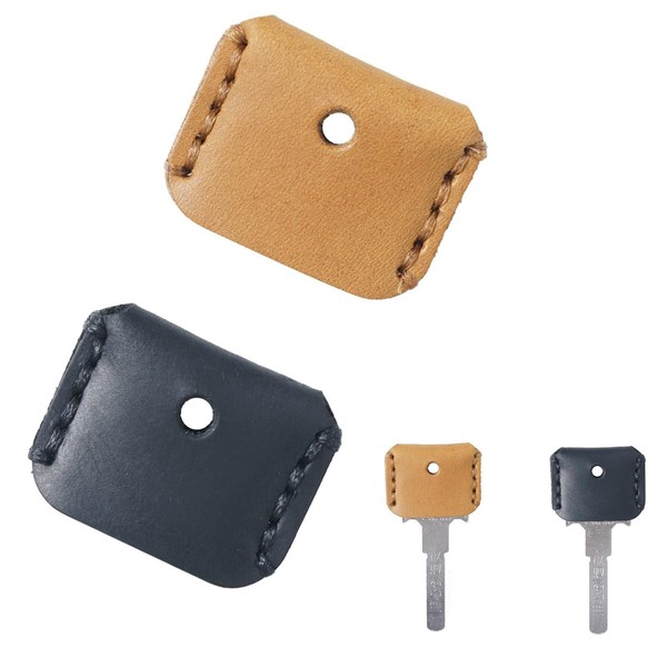 Doyime Key Cover (Set of 2), Genuine Leather, Key Cap, Cowhide Leather, Antique Leather, Durable, Lightweight, Length 1.3 inches (3.4 cm), Width 1.0 inches (2.5 cm), Color Selection, Key