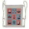 Lunarable Marine Drawstring Backpack, Sailboat and Ship, Sackpack Bag
