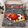 Manfei Sports Fitted Sheet Twin Size, Basketball Football Soccer Baseball