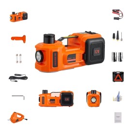 Electric Car Jack, 5 Ton/11023 LBS Hydraulic Jack with Electric Impact Wrench, Portable Car Lift with Built-in Inflatable Pumpcolor: Orange