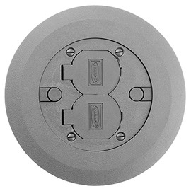 Hubbell Wiring Systems PFBCGYA Thermoplastic ABS Round Floor Box Non-Metallic Replacement Cover/Flange, 6-1/4" Diameter, Gray