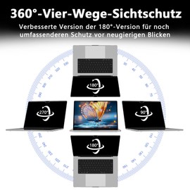 360° Magnetic Privacy Screen Protector for MacBook Air 13 (2018-2021, M1) & MacBook Pro 13 (2016-2022, M1/M2), Removable Anti-Glare 4-Way Privacy Film 13.3 Inch Privacy Filter Privacy Screen