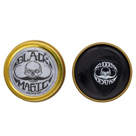 Black Mustache Wax | Black Magic Sudden Death Mustache Wax | Hide Grey Hair In Beard Or Moustache | Strong Hold Mustache Wax | 1 oz Tin | No Heat Source Required | Unscented