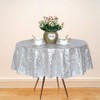 JYFLZQ Silver Round Sequin Tablecloth 50" Small Sparkly Silver Metallic
