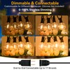 100ft Outdoor String Lights Waterproof/Connectable/Dimmable with 52 LED Shatterproof Bulbs,2-Pack