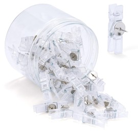 TLKKUE Push Pin Clips for Cork Board, 50 PCS Transparent Push Pins Decorative Thumb Tacks for Cork Board Photos Documents Drawings Maps Office Classroom Home Craft Projects