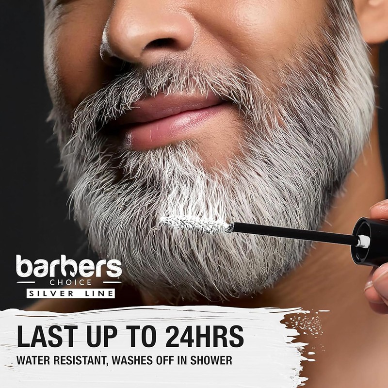 Barbers Choice Silver Line, Facial Hair Brush on Temporary Color