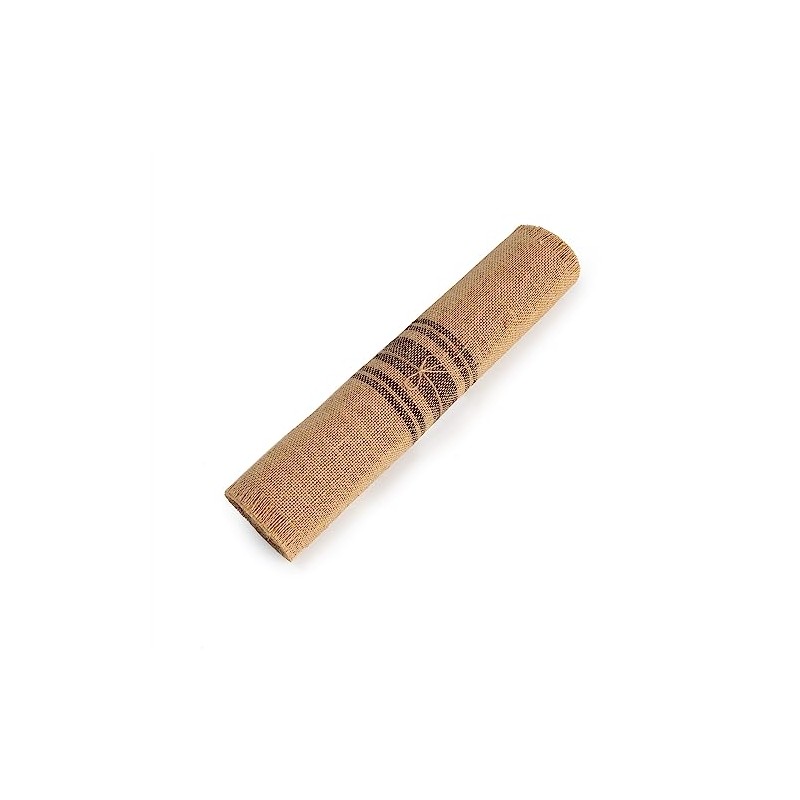 home·fsn Burlap Table Runner (Tassel Middle Stripe Black, 14x60 Inch)