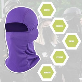 Oiltomn 【Purple】 Balaclava Face Mask Adjustable Windproof UV Protection Hood