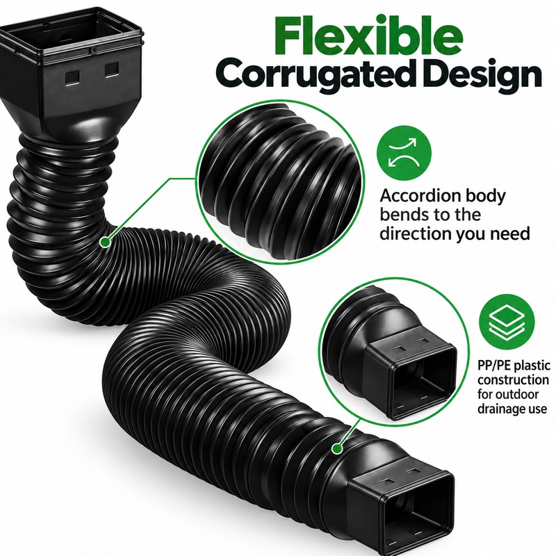 Retractable Rain Gutter Downspout Extension for Outdoor Drainage – Adjustable