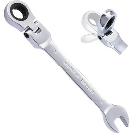 10mm Ratcheting Combination Wrench Metric, Flex  Ratcheting Wrench Spanner with 12-Point Design, 72- Ratchet, Chrome Vanadium Steel compressor monkey - Color: 11mm