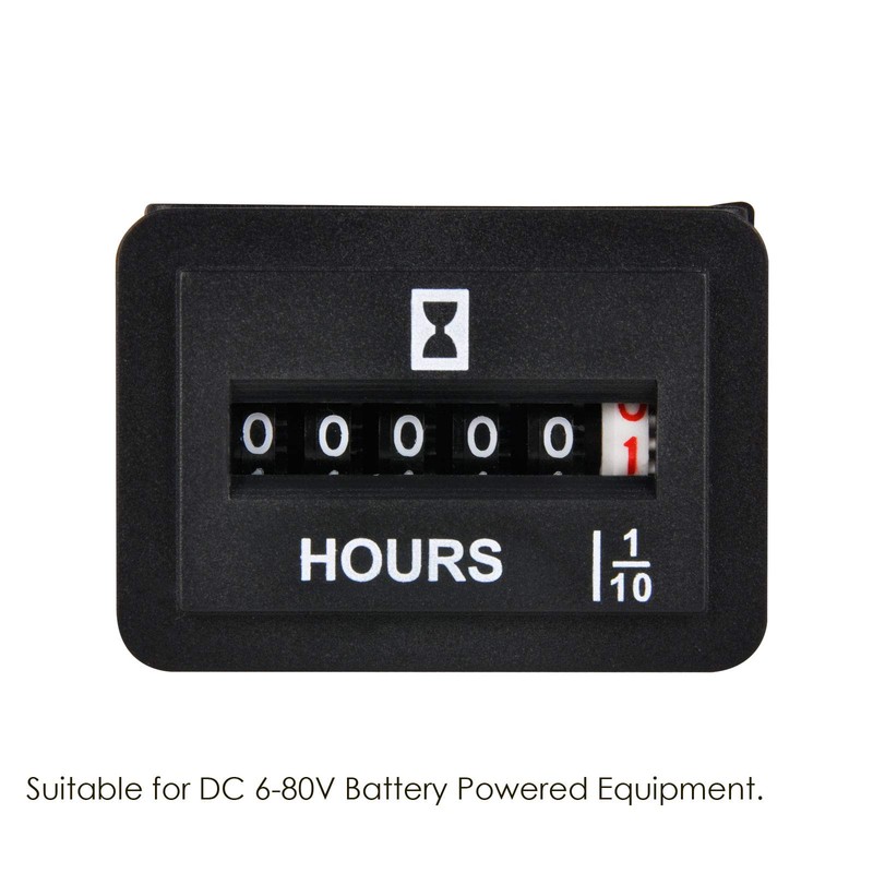 Jayron JR-HM001 Snap in Mechanical Hour Meter Rectangular Hour Meter