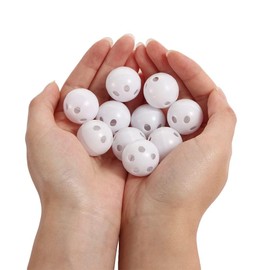 10 Pcs White Rattle Balls Inserts Rattle Box Repair Doll Noise Maker Noise Maker Insert Rattle for Animal Puppet Doll Pet Rattles and Plush Rings