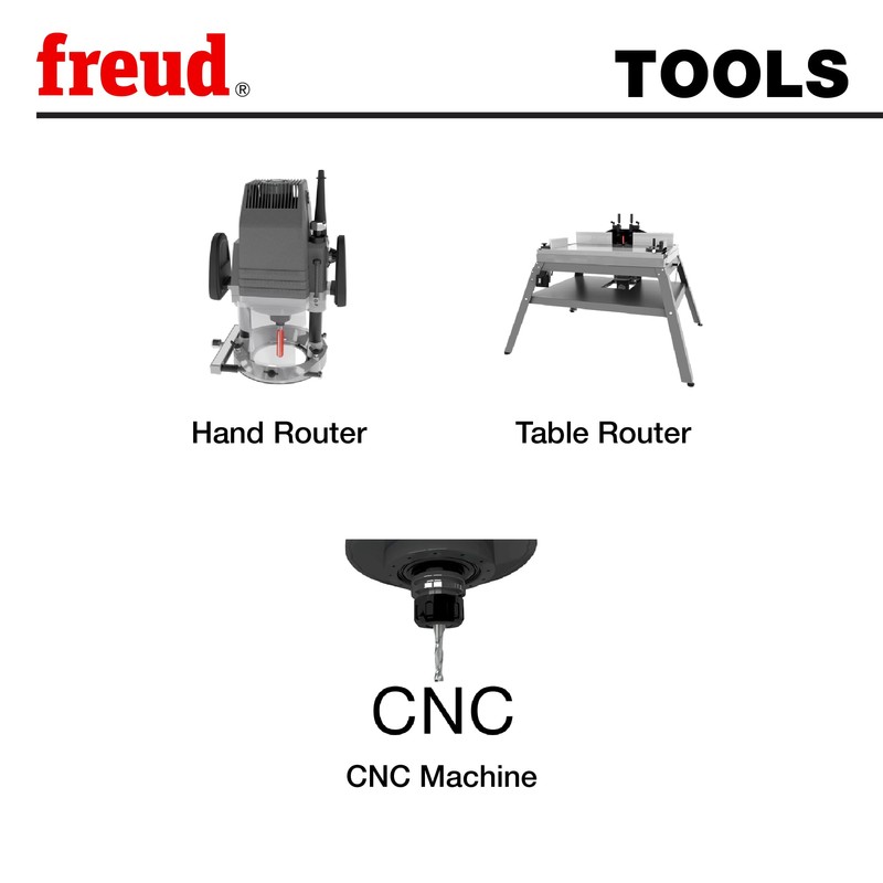 Freud 77-604: 3/8" (Dia.) Three Flute Mortise Compression Bit with