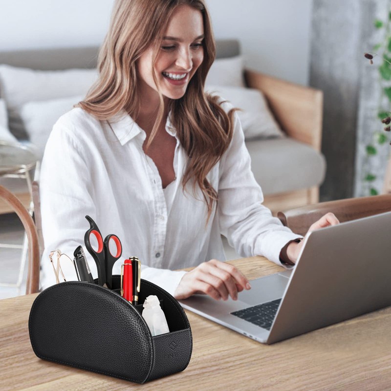 Fintie Remote Control Holder with 5 Compartments, Vegan Leather TV