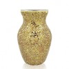 JASMODAAURA Tempered Mosaic Glass Vase 7.8inch (Gold)