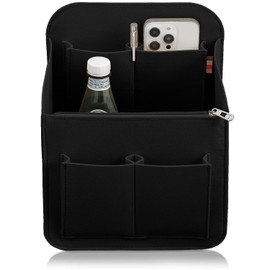 Annekor Bag-In Bag, Backpack, Lightweight 4.9 oz (140 g) with Bottom Plate, Felt Soft Material, Back-In Bag, Inner Bag, Lightweight Pouch, Women's, Men's, Inner Pouch, A4 B5, Small, Encore (Black)