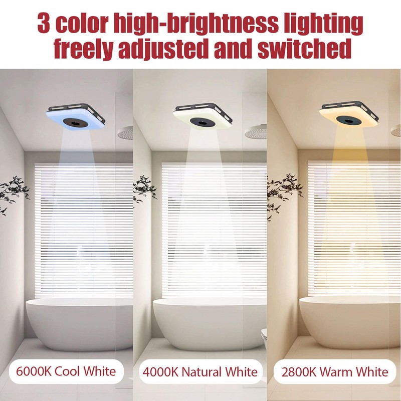 RETOTLA Bluetooth Exhaust Fan for Bathroom Speaker, Bathroom Fan Light