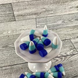 AGD Craft Supply - Realistic Artificial FAKE Resin Spring Mix Dk Lt Blue White Candy Corn (AGD##0401-01 Mix 2024 25pc)