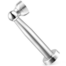 Magnetic Door Stopper, Heavy-Duty Stainless-Steel Door Stops Magnetic Wall Mounted Chrome Door Soft Catch Holder to Stay Open, 6 Inch Extra Long Magnetic Doorstop