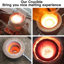 Graphite Crucible, 2Pcs #0.5-0.5kg Foundry Clay Black Crucibles for Melting Metal, Small Carbide Furnace Cup for Melting Hand Casting Refining Gold, Silver, Copper