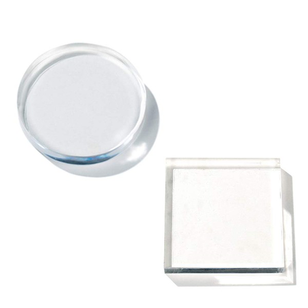 Clear Polished Acrylic Square &Round Display Base Blockfor Jewelry Ring