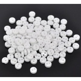 200 x Plain White Round 2 Hole 6mm Sewing Buttons. for Cardmaking, Scrapbooking, Clothes Knitting
