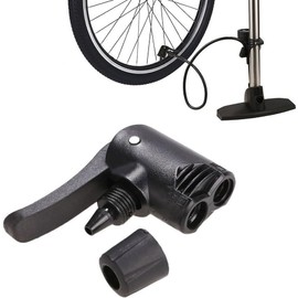 Black Pump Adapter Valve, 3 in 1 Replacement Dual Head Air Pump Adapter Valve Bike Cycle Tyre Tube Pump Adapter, Bike Floor Pumps