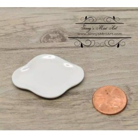 SMA 1:12 Dollhouse Miniature Large White Ceramic Platter BD B229