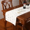 Faux Fur Christmas Table Runner with Silver Sequin Snowflakes, White