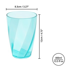 BELLE VOUS 9 Pack Plastic Coloured Cups - 400ml/13.5oz Reusable Drinking Tumblers in 3 Colours - Hard Plastic Drinkware Set for Parties, Camping, BBQs, Picnics & Beach - Dishwasher Safe & BPA Free