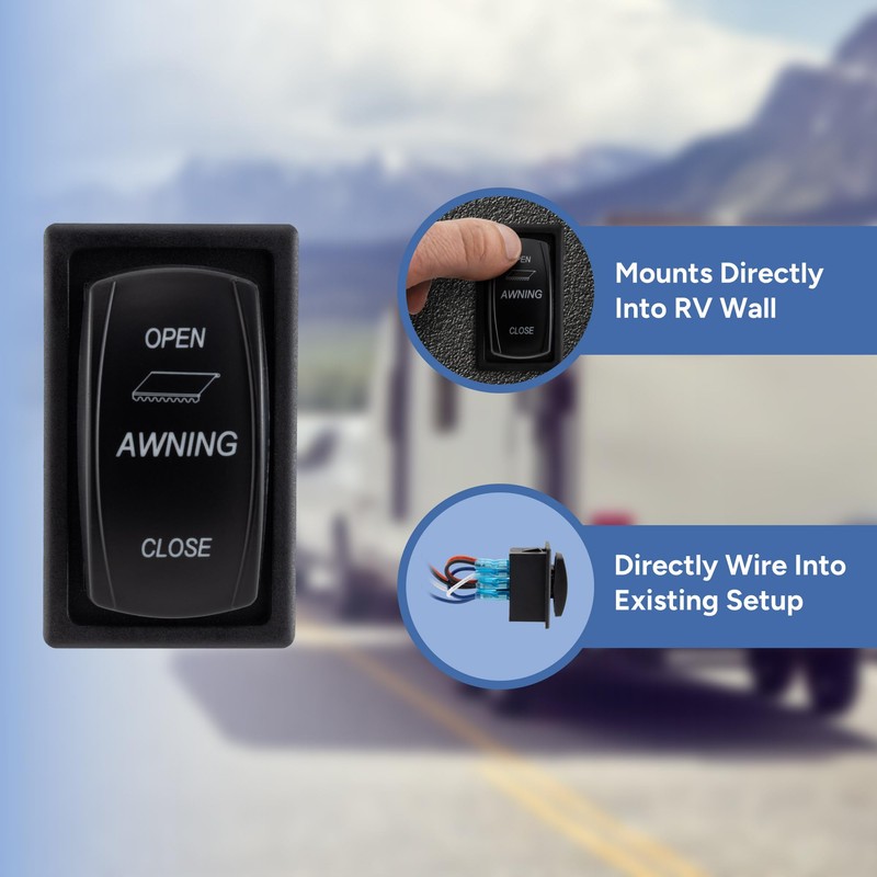 RecPro RV Replacement Awning Switch | 12V DC | 2"
