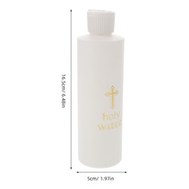 Zerodeko 2pcs Plastic Holy Water Bottles Church Holy Water Bottles Catholic Christian Holy Water Bottle Gold Cross Holds Container for Baptism Exorcism 250ml