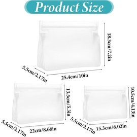 PEVA Quart Size Zipper Bags,3 Sizes Frosted Clear Sealed Toiletry Bag,PEVA Sealed Quart Size Makeup Cosmetic Bags,Clear Sealed Zipper Travel Makeup Cosmetic Bag,Frosted Clear Quart Size Toiletry Bags