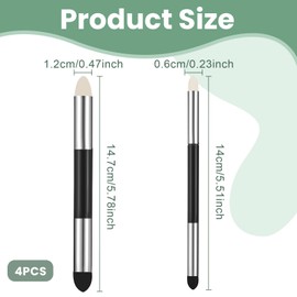 4 Pcs Artist Pastel Blending Tools Double Headed Washable Rubbing Sponge Brush Drawing Sketch Reusable Blending Stump Art Blender Tool for Highlight Shadow Detail Correcting School Student