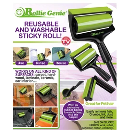 CrazyGadget® Rollie Genie 3Pcs Set Reusable Lint Roller Washable Sticky Dust Cob Web Remover Work On Carpet, Ceramic, Furniture and Car Interior