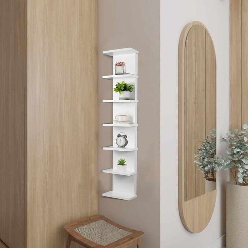 YEXEXINM 2 Pack 7 Tier Wall Shelf Unit 43" White