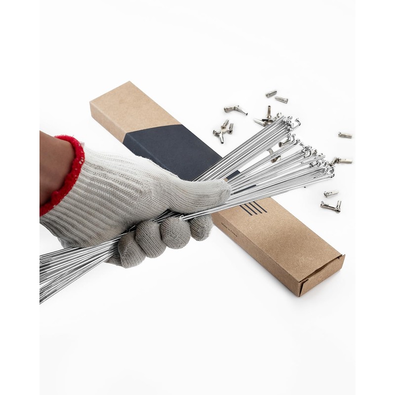 LUXU 36 Pcs 14G J Bend Stainless Steel Bike Spokes