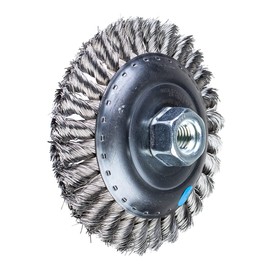 PFERD Kegelbürste gezopft KBG | Ø 125x15mm M14 Edelstahl-Draht-ø 0,35 | 43317003 – für Winkelschleifer