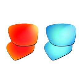 Prizo ORL Polarized Lenses Replacement for Oakley Sylas Sunglasses OO9448 57mm - 2 Sets (Fire Red+Blue)