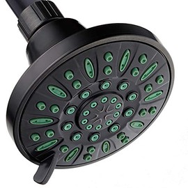 AquaDance Antimicrobial/Anti-Clog High-Pressure 6-setting Shower Head, Microban Nozzle Protection from Growth of Mold, Mildew & Bacteria for Stronger Shower! Oil-Rubbed Bronze Finish/Coral Green Jets