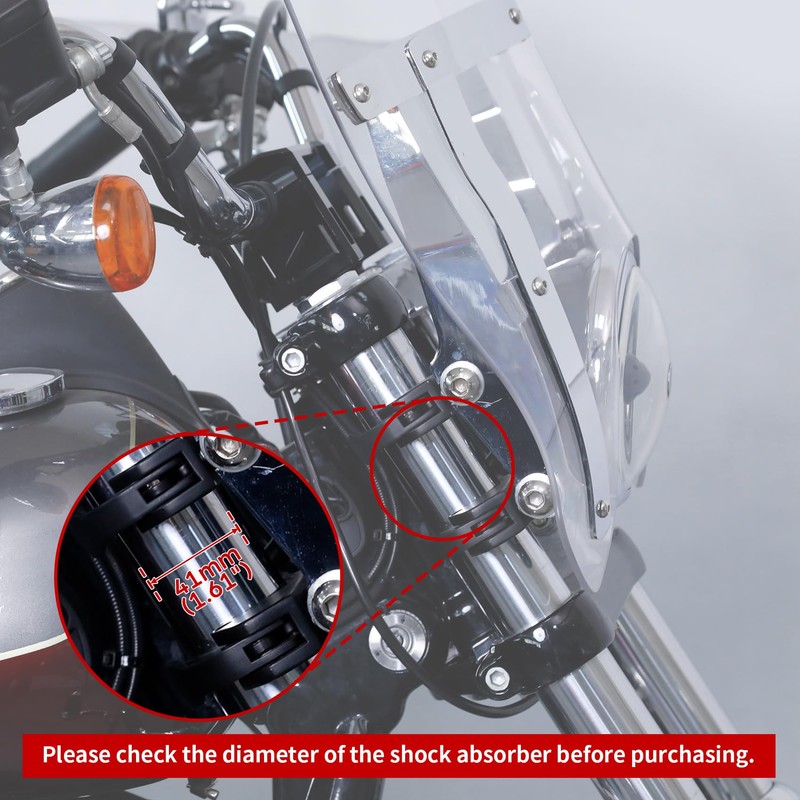 XFMT 41mm Detachable Quick-Release Windshield Clamps Windscreen Mount Bracket For
