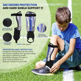 Soccer Football shin Guards with Low-Profile Flexible Super Protection,Great for Boy,Girl,Youth, Junior