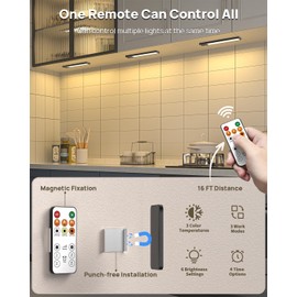 Under Cabinet Lights Wireless w/Remote,2500mAh USB LED Motion Sensor Light Indoor Rechargeable Magnetic Closet Lights Battery Operated,Under Counter Lights for Kitchen,Wardrobe,Hallway,Stairs,Shelf