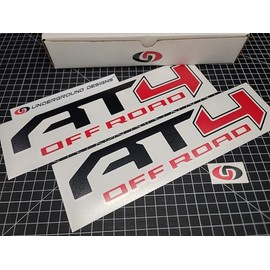 AT4 Decals (2pk) Off Road Bedside Fender Stickers Fits 2019-25 GMC Sierra 1500 (Gloss Black & Red)