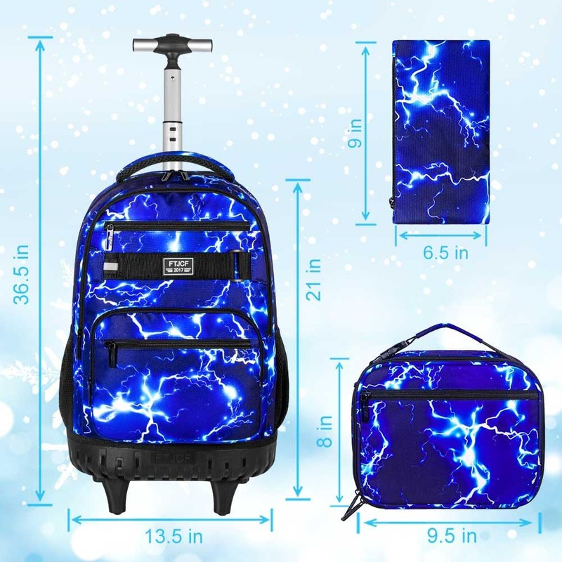 Rolling Backpack for Womens and Mens, Adults Wheeled Bookbag with