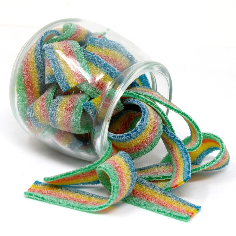 Snacktery Rainbow Sour Belts - Vibrant & Tangy Colorful Rainbow