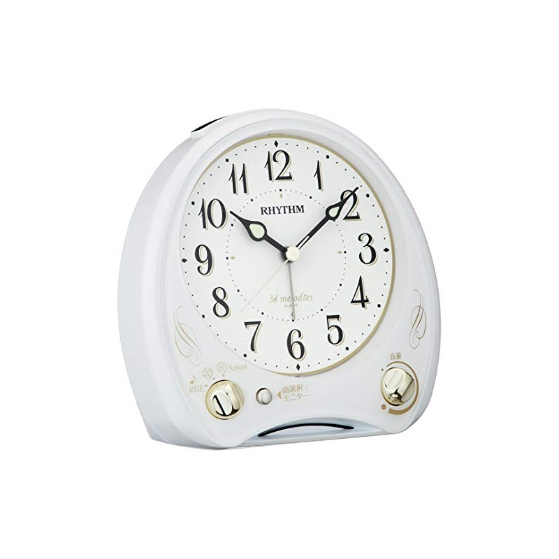 Rhythm (RHYTHM) Alarm Clock with Melody Continuous Second Hand Aria