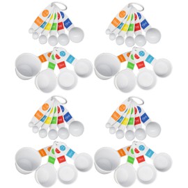 Set of 4 Measuring Cups and Spoons Sets,10 Piece set with Measurement Markings - Bright Colored Handles for Easy Identification - Nesting Design for Convenient Storage (40)