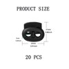 YOUNIEYO 20pcs Black Plastic Cord Locks End Spring Toggle Stopper